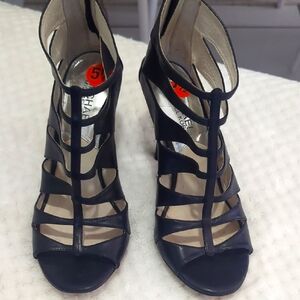 Michael Kors Women's Strappy T-Strap Sandal Heels - Black